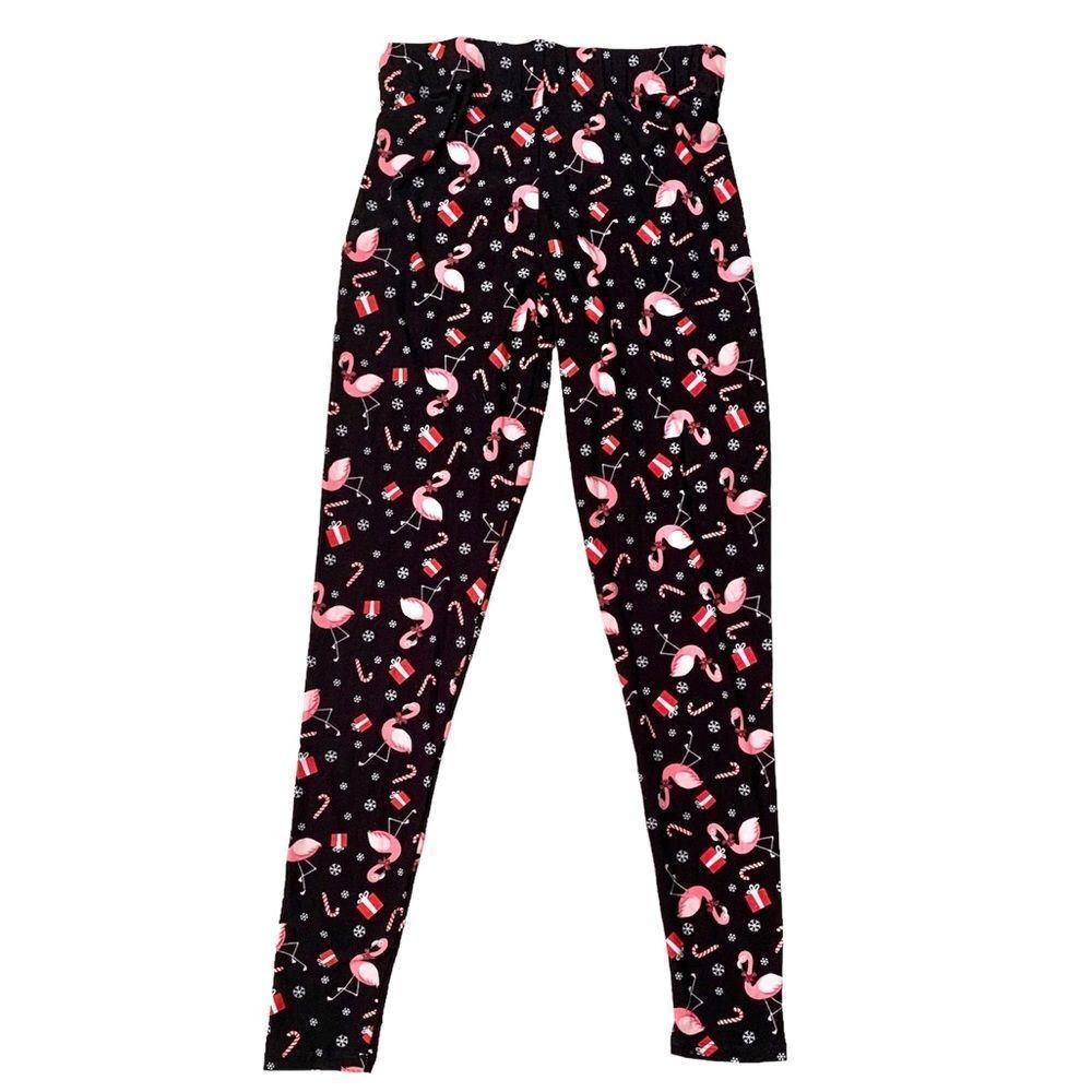 Flamingo Festive Print Leggings - Picture 1 of 2